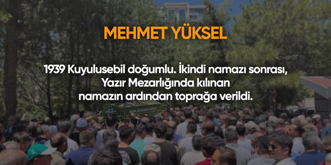 Konya'da bugün vefat edenler | 30 Eylül 2024 2